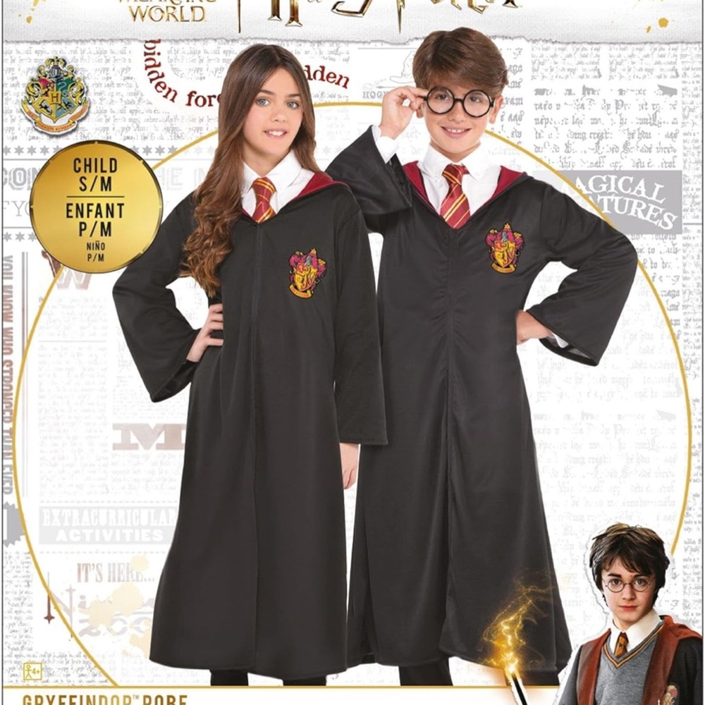 Wizarding World Gryffindor Black Robe Costume for Kids